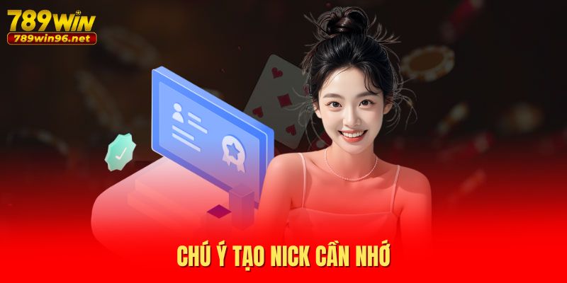 Chú ý tạo nick cần nhớ